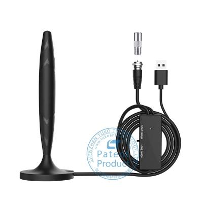 China NEW Style ATSC DVB-T DVB-T2 Indoor Amplified Magnetic TV Antenna With F Male Connector 70*165mm for sale