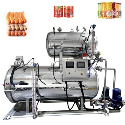 China High Productivity Accurate Control XINLONGJIA 900*1800 Fully Automatic Electric Heating 3 Sides Water Retort Spray Machine with Heat Exchanger for Glass Bottles for sale