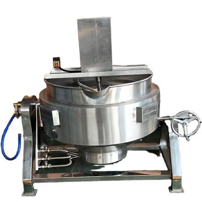 China XIN LONGJIA 2022 Hot Sale Vegetable Processing Plant Industrial Electric Steam Kettle Gas Cooking Coated Cooking Pot With Blender Sauce Maker for sale