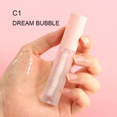 China HappyMakeup Waterproof Plastic Round Tube Customized Clear Organic Bulk Lip Gloss for sale