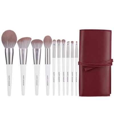 China Angular Blush 10 Pcs Deluxe Makeup Brushes Makeup Brush Set for sale