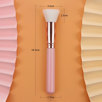 China Angular blush OEM durable wholesale vegan wide round pink high quality flat surface foundation liquid single brush for sale