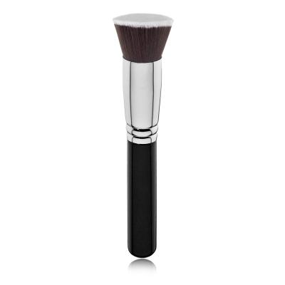 China Angular drop shipping wholesale private label blush high quality flat makeup brush black and silver for sale