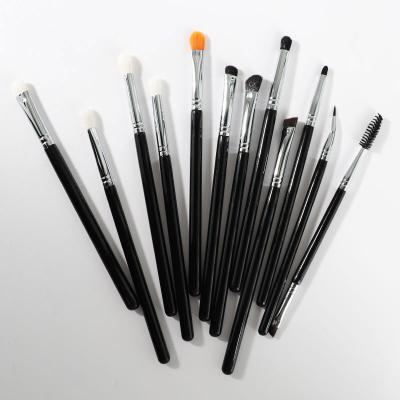 China Angular Blush Natural Wood Handle Quality 12pcs Eco-Friendly Wholesale Private Label Eye Makeup Brush Set for sale