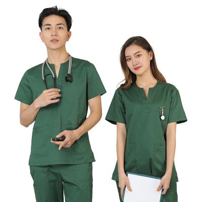 China Eco-friendly Dark Green Nurse Uniform Wearing Medical Staff Clothing In Medical Places for sale