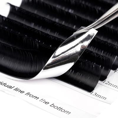 China Long Natural Clean Matte Soft Flat Eyelashes Individual Handmade Eyelash Extensions Brand Private Label for sale