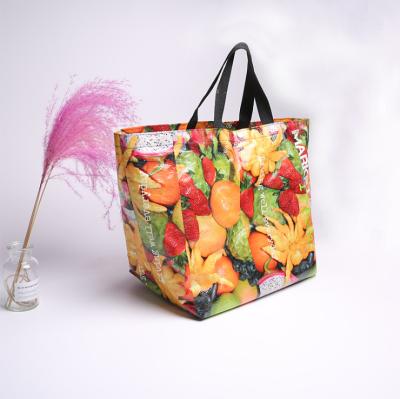 China Durable / Recyclable / Customized Printing Polypropylene Folding Packaging Laminated Reusable Grocery PP Woven Shopping Tote Bag for sale