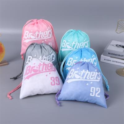 China 210D High Quality Durable/Recyclable/Folding Polyester 420D Polyester Sports Bag Custom Logo Fitness Drawstring Backpack For Promotion for sale