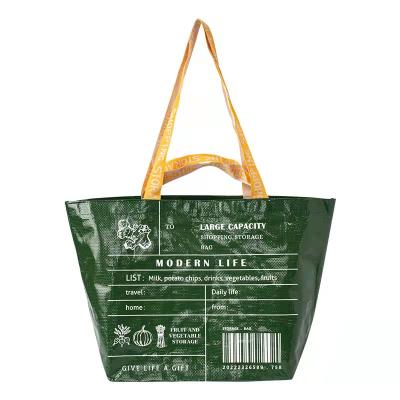 China Customizable size durable/recyclable/folding pp woven shopping tote grocery bag outdoor picnic outdoor supermarket low moq for sale