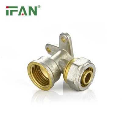 China Durable IFAN 16-20mm PEX Pipe Fittings Double Color Brass Compression Fittings Seat PEX Brass Elbow for sale