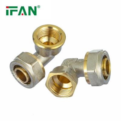 China IFAN Factory Price Durable Brass PEX Fittings Female Thread PEX Elbow Compression Fittings For Water Supply for sale