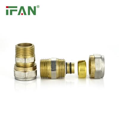 China Durable IFAN Wholesale 1/2-1 Inch PEX Compression Fitting Custom Brass Male Thread Plug Fittings for sale