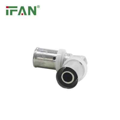 China Hot Sales PEX System IFAN Water Pipe Fittings 16-32mm Elbow Tee Adapter Brass Press Fitting For PEX Pipe for sale