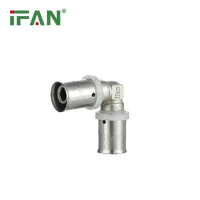 China IFAN Press Pipe Fittings 1/2 Inch PEX Durable High Quality Silver PN25 Elbow Brass Fittings for sale