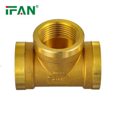 China IFANPlus Durable High Quality PN25 Female PEX Tee Brass Threaded Fitting Brass Copper Fitting for sale