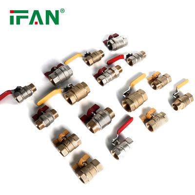 China IFAN General Custom Brass Ball Valve Pn25 1/2 3/4 1 Inch Forging Brass Ball Valve For Water for sale