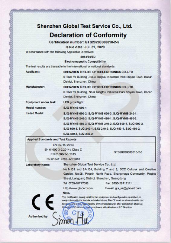 CE - Shenzhen Infilite Optoelectronics Co., Ltd.