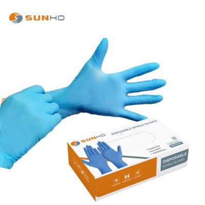 China Anti Slip Blue Nitrile Gloves 4mil Powder Free Screen Gloves Nitrile Gloves for sale