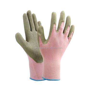 China protective sunnyhope work gloves safety construction 13 gauge nylon knit palm children safety work gardening gloves for sale