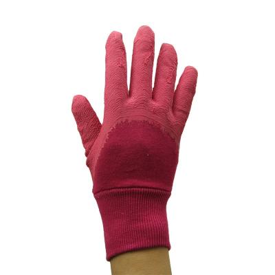 China 3/4 Dipped Color Interlock Liner Construction Garden Cotton Latex Coated Gloves for sale