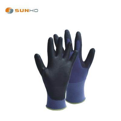 China Comfortable And Fantion Cheap Colorful Sunnyhope Work Safety Gloves 13G PU Coated Gloves Gardening Glove for sale