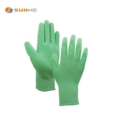 China Breathable/Comfortable/Flexible/Durable PU Gloves Garden Gloves 13gauge Colored Polyester Coating With PU Coated On Palm And Fingers Gloves for sale