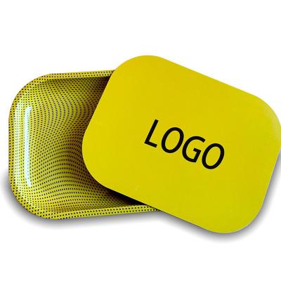 China Rolling Serving Smoking Tobacco Packaging Tin Tray Magnetic Cover With Custom Logo for sale