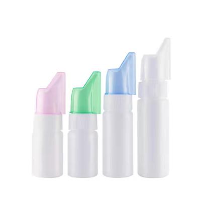 China New Design Nasal Spray 70ml HDPE Plastic White Nasal Spray Bottle With Colorful Lid for sale