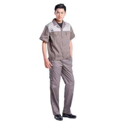 China Gas Station Soft/Breathable/Wear-Resistant Slim Work Clothes Workwear Summer Uniform 100% Cotton Short Sleeve Workwear Anti-Static Suit for sale