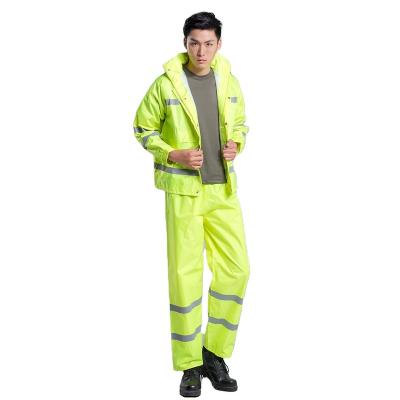 China Yellow Orange Water Proof Raincoat Suit Clothes Pattern Sanitation Workers Police Wear With Reflective Markings Waterproof Outdoor Clothing for sale