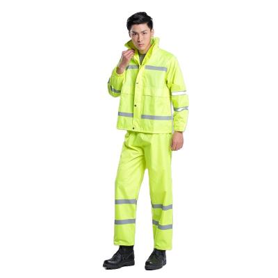 China Yellow-Orange Pattern Raincoat Water Proof Suit Clothes Sanitation Workers Custom Police Work Clothes Men for sale