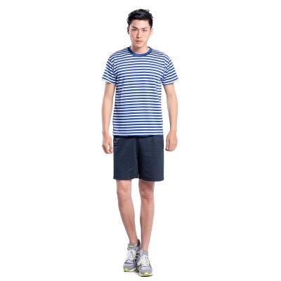 China Vintage Blue White Naval Designer Men Tshirt 2021 Factory Wholesale Breathable Fashion Stripe T-shirt for sale