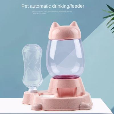 China 2022 New Design Sustainable Pet Cat Food Water Feeder Cat Automatic Basin Dog Double Bowl Dog Bowl for sale