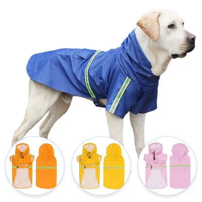 China New Amazon Pet Raincoat Reflective Dog Raincoat Pu Large Dog Viable Waterproof Outdoor Clothes for sale