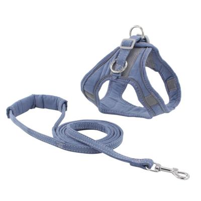 China 2022 New Cotton Breathable Reflective Dog Leash Vest Chest Strap Set Anti-Escape Viable for sale