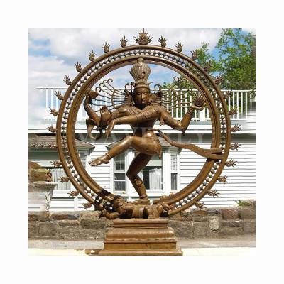 China Outdoor Antique Bronze Brass Nataraja Dancing Shiva Statue For Sale of Indian God Statues of India for sale