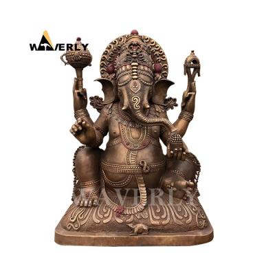 China Large Ganesh Statue Statues In Bulk Brass Vinayagar Ganesha Golden Ganesh Sculpture Brass Bronze Metal Indian India for sale