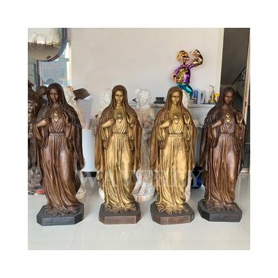 China Europe Wholesale Religious Garden Decor Outdoor Bronze Virgin Mary Statue For Sale for sale