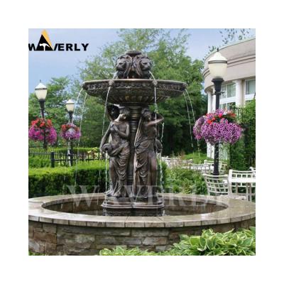 China Western Europe Garden Lady Sculpture Fountain Woman Bronze Casting Bronze Lady Pouring Water Fountain for sale