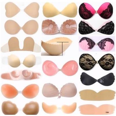 China 2022 Reusable Stain Silicone Customizable Fabric Invisible Strapless Bra Pull and Gather Silicone Adhesive Solid Bra for sale