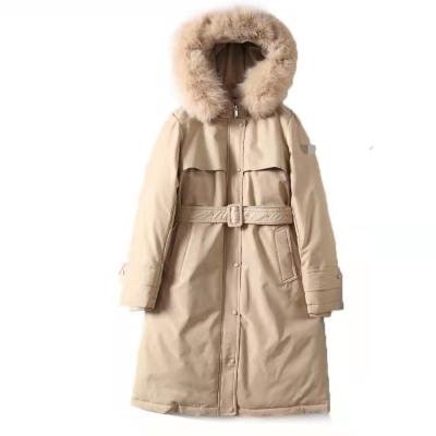 China 2021 winter European and American station fox fur detachable collar waterproof p new large thickened Parker warm and thin down jacket for sale