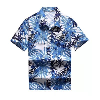 China Anti-pilling men's hawaiian shirt printed casual fashion floral Chinese custom bond cotton winter technology dyeing shirt for sale