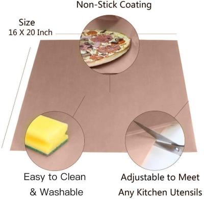 China Reusable Set Of 5 Non Stick PTFE Teflon Fiber BBQ Grill Mat for sale