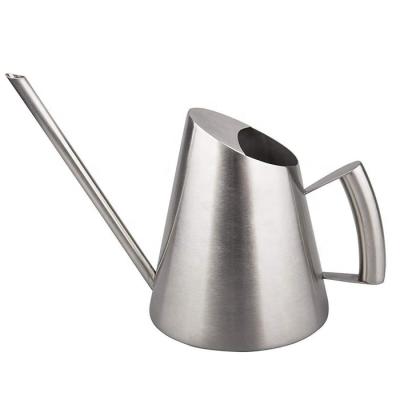 China 400ml Garden Long Spout Brushed Stainless Steel Watering Pot For Indoor House Plants for sale