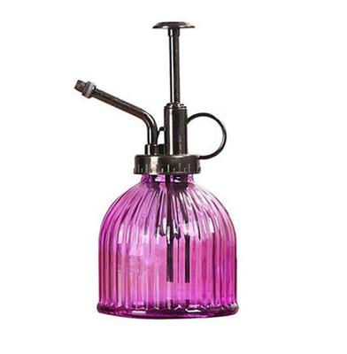 China Garden 250ml Vintage Style Decorative Glass Water Spray Bottle With Pump for sale