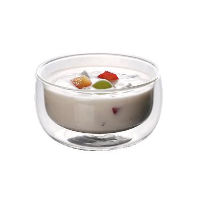 China 350ml Glass Doule Ice Cream Wall Salad Bowl For Ice Cream, Soup, Cereal for sale