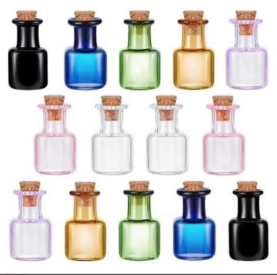 China Europe Multi Colored Mini Glass Bottle With Cork For DIY Decoration for sale