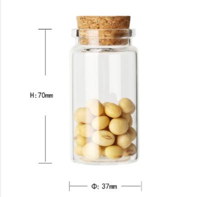 China Small Tableware 50ml Borosilicate Glass Vials With Cork Stoppers for sale