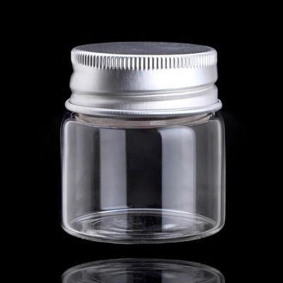 China Small Tableware 20ml Borosilicate Glass Vials With Metal Screw Lid for sale