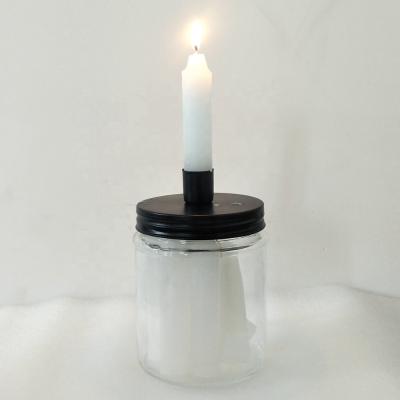 China Home Decoration Europe Style Metal Lid Candle Holder Screw On Glass Jar, 6pcs Candles In The Glass Jar for sale